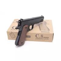 Детский пистолет с пульками пневматический металлический Colt 1911 Classic C.8