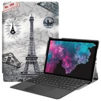 Чехол-обложка футляр MyPads для Microsoft Surface Pro 7/ Surface 7+ Plus (2021) тонкий с магнитной застежкой необычный с красивым рисунком тематика Париж