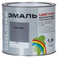 Эмаль цветная полуматовая COLORS серый 1,9 л