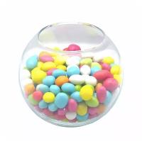 Конфетница круглая прозрачная, ваза для конфет, форма шар, высота 10,5 см