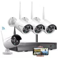 Цифровой комплект wifi видеонаблюдения на 4 камеры со звуком для улицы и помещений Longse Light 4CH 3Mp