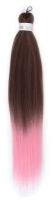 SIM-BRAIDS Канекалон двухцветный, гофрированный, 65 см, 90 гр, цвет русый/светло-розовый(#FR-12)