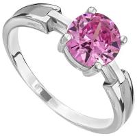 Серебряное кольцо с розовым камнем (нанокристалл) - размер 19,5 / покрытие Чистое Серебро