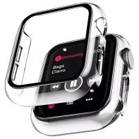Противоударный чехол 360 для часов Apple Watch Series 7 41 мм полное покрытие прозрачный / защитный кейс на смарт часы Эпл вотч 7 серии 41 мм