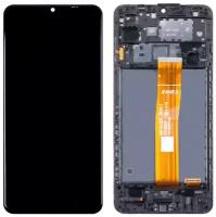Дисплей для Samsung A125F Galaxy A12 модуль с рамкой и тачскрином (черный) OEM