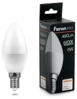 Светодиодная лампа FERON PRO LB-1306 Свеча E14 6W 6400K OSRAM LED 38046