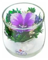 Natural Flower Products Co. Орхидея в стекле (6,5 х 6,5 х 6,5 см)
