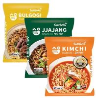 Корейская лапша быстрого приготовления Samyang Kimchi Ramen со вкусом кимчи, говядина и бобового соуса 3 шт по 80гр(Южная Корея)