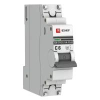 Автоматический выключатель 1P 6А (C) 4,5kA ВА 47-63, EKF PROxima