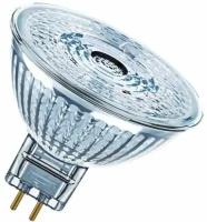 Лампа OSRAM LED Star GU5.3 MR16 12В 5Вт, светодиодная LED, 350 лм, эквивалент 35Вт, нейтральный свет 4000К, прозрачная