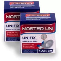 MASTER UNI UNFIX Лейкопластырь 3 х 500 см на тканевой основе 1+1