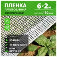 Пленка Армиров 150 мкм 6 м х 2 м нить белая 'Урожайная сотка' (укрывной материал)