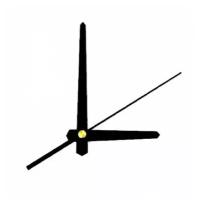 Комплект стрелок для часов часового механизма, часовая 63мм, минутная 98мм, секундная 100 мм, черный