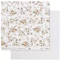Бумага для скрапбукинга «Нежные свадебные цветы», 30.5 × 32 см, 190 гм