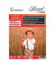 Фотобумага премиум класса Sharco глянцевая 10х15, 200г, 100 листов Hight Glossy Photo Paper