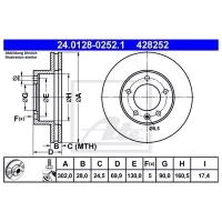 ATE 24.0128-0252.1 Тормозной диск