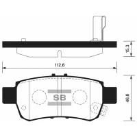 Колодки тормозные задние Sangsin Brake для HONDA CIVIC 4D 06-, SP1428, 4 шт