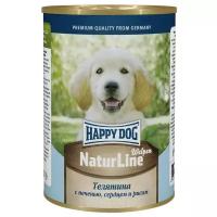 Влажный корм для щенков Happy Dog NaturLine телятина, печень, сердце, с рисом 20 шт. х 410 г