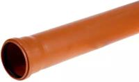 Труба канализационная наружнаяØ 110 мм L 1м рыжая