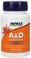 NOW Foods A / D 10.000/400 IU 100 гел. капсул