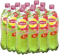 Чай Lipton Зеленый Земляника и Клюква, ПЭТ, 1 л, 12 шт