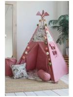 Детская игровая палатка домик вигвам комплект с подушкой и матрасом, ДОМ снов