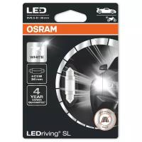 Лампа автомобильная Osram Cool White LEDriving SL C5W 12V-LED (SV8,5) 6000K 0,6W, 3 пок. бл.1шт, 6418DWP-01B