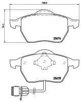 Тормозные колодки передние, с датчиком Audi 100 90 Brembo P85026