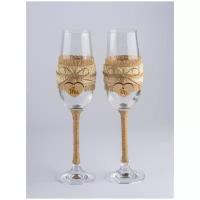 Свадебные бокалы для шампанского молодоженов 