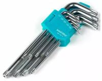 Набор ключей TORX c отверст. 9 шт, длинные TORX:10,15,20,25,27,30,40,50, CR-V, Smartbuy tools