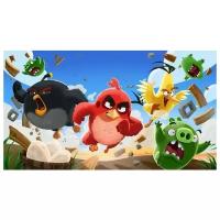 Постер на холсте Злые птицы (Angry Birds) №4 53см. x 30см