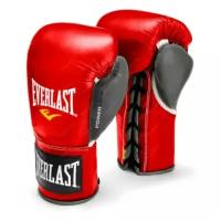 Перчатки Everlast боевые Powerlock красно-серые 8 унций