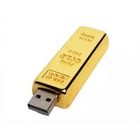 Металлическая флешка в виде слитка золота (128 Гб / GB USB 2.0 Золотой/Gold Gold_bar)