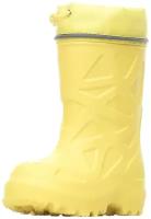 Сапожки демисезонные KAURY для девочки из ЭВА с манжетом и утеплителем, 492НУ, цвет желтый, размер 31-32