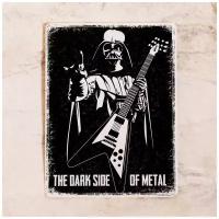 Жестяная табличка Dark side of metal, металл, 20х30 см