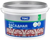 Краска фасадная Текс Профи, глубокоматовая, база A, белая, 9 л