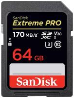 Флеш-накопитель Sandisk Карта памяти Sandisk Extreme Pro SDXC Card 64GB - 170MBs V30 UHS-I U3