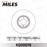 Диск тормозной BMW E39 520-540 96-04 передний D=325мм. K000019 MILES K000019