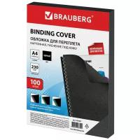 BRAUBERGдвухсторонняя для переплета A4 230 г/м², картон, тиснение под кожучерный100 шт