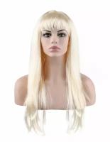 Карнавальный праздничный парик из искусственного волоса Riota Длинные прямые волосы, натуральный блонд, 1 шт