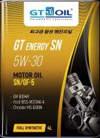 Моторное масло синтетическое GT Energy SN SAE 5W30 API SN/ILSAC GF-5 4л