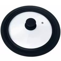 Крышка для любой сковороды и кастрюли, универсальная. 3 размера (24-26-28 см), черная