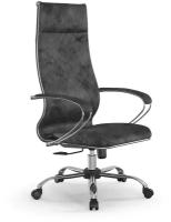 Офисное кресло Метта L 1m 42/K118, велюр, темно-серый, хром (L 1m 42 Bravo/подл.118/осн.003)
