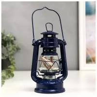 Керосиновая лампа декоративная синий 9,7х12,5х19 см 5487673