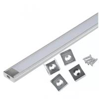 Накладной профиль Uniel для светодиодной ленты, 2 м, 15.2 × 6 мм, матовый рассеиватель, аксессуары
