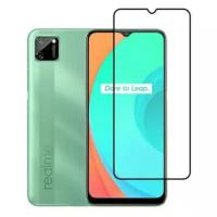 Закаленное стекло DF для Realme C11 Full Screen + Full Glue Black Frame rmColor-10