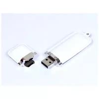 Кожаная флешка классической прямоугольной формы (32 Гб / GB USB 2.0 Белый/White 215 Flash drive Модель 483 B)