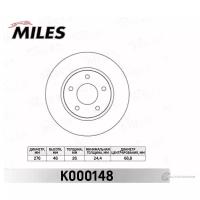 Диск тормозной MITSUBISHI LANCER 08 DODGE CALIBER 06 передний вент D 276мм MILES K000148