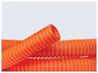Труба ПНД гибкая гофра д.25мм, тяжёлая с протяжкой, 50м, цвет оранжевый (упак. 50м) 71525 DKC