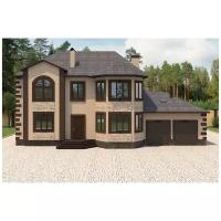 Проект жилого дома STROY-RZN 22-0006 (386,0 м2, 24,3*16,0 м, керамический блок 440 мм, облицовочный кирпич)